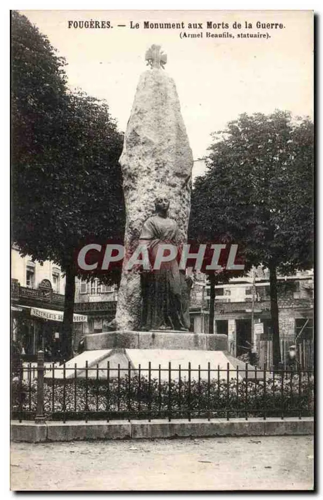 Fougères — Denkmal für die Toten des Krieges — Armel Beau fils, Bildhauer - Vorderseite