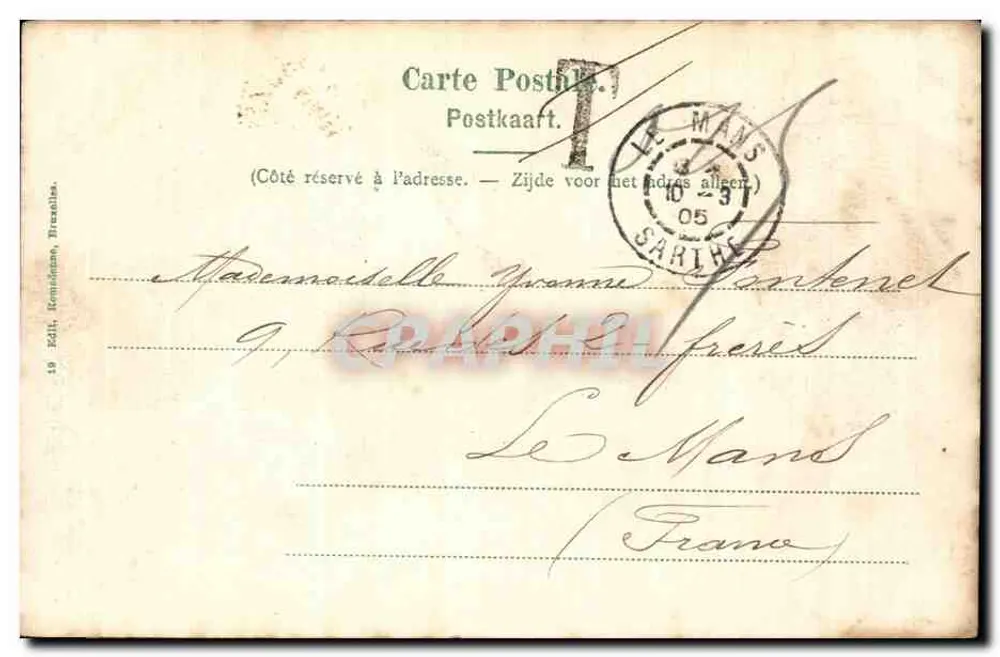 Porta de Hal — Bruxelas — editor anônimo, número de série não visível - Verso