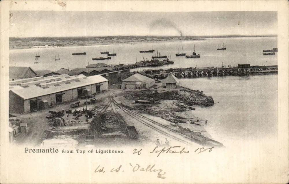 Fremantle vom Gipfel der Leuchtturms — Hafenansicht — W. S. Dallley - Vorderseite