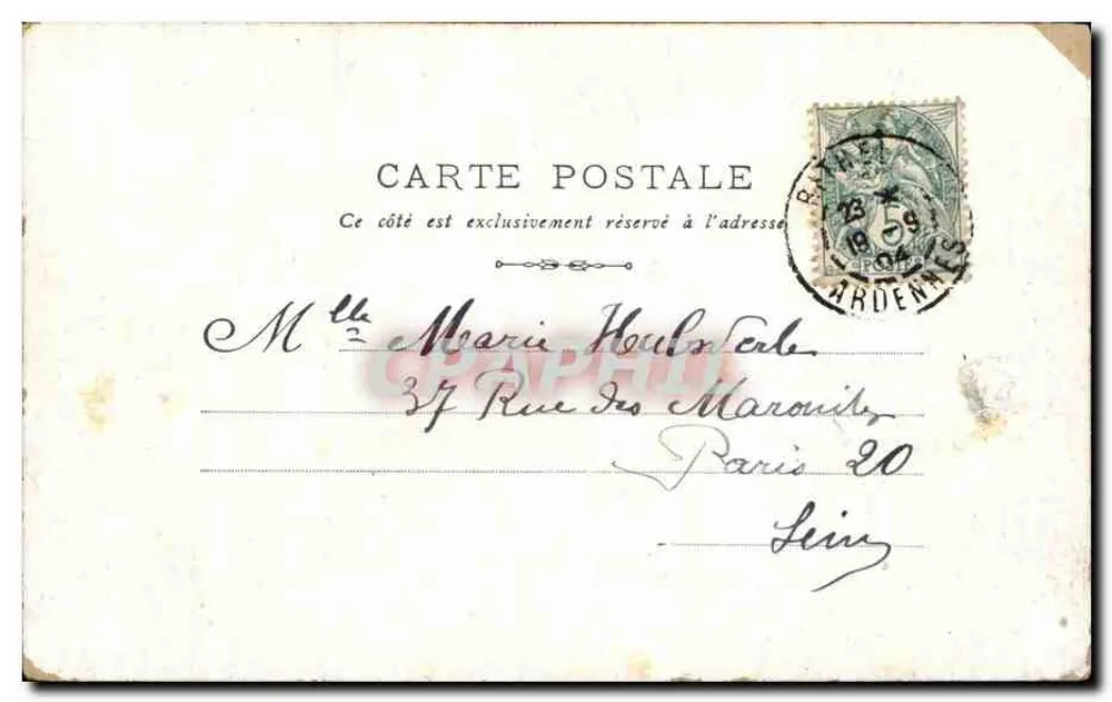 Reims — Cattedrale dal lato nord — Stencau Paris - Verso