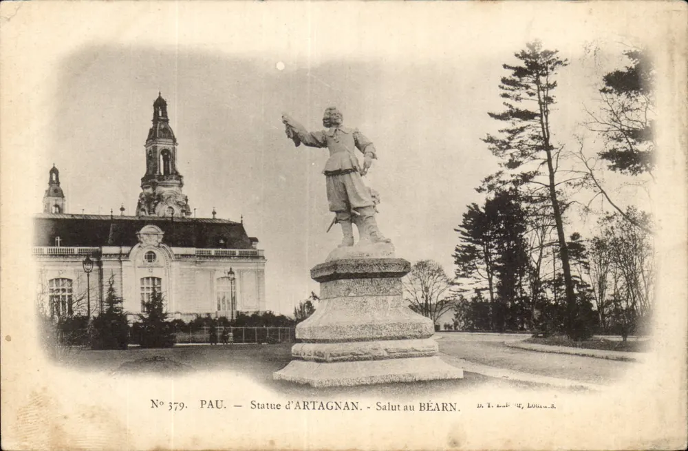 PAU — Statue von ARTAGNAN — Gruß an den BÉARN. — D. T. Loubi - 4, Louvain-S. - Vorderseite
