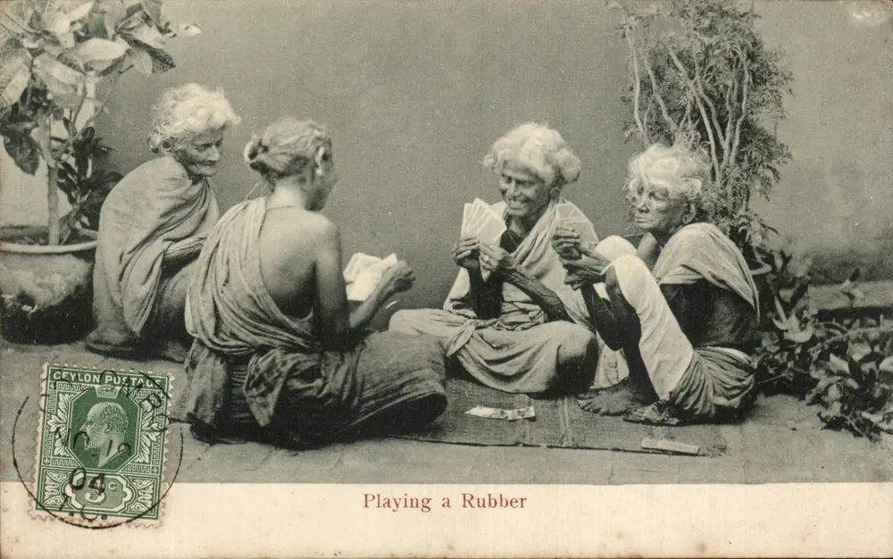 Vier Frauen, die Rubber spielen — Ceylon Postages — Seriennummer nicht sichtbar - Vorderseite