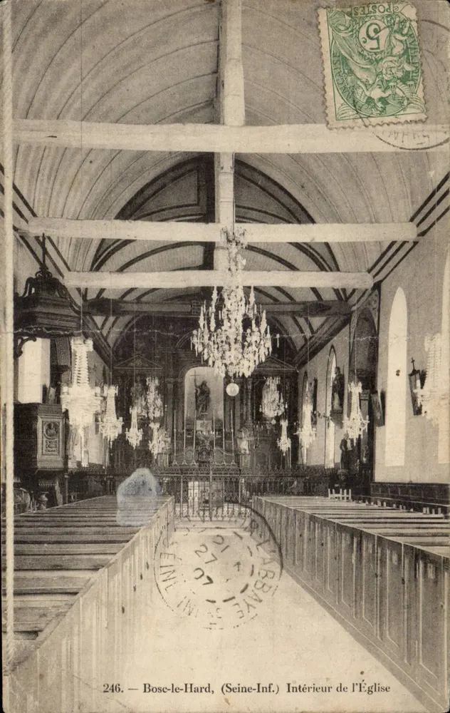 Bosc-le-Hard, (Seine-Inf.) — Intérieur de l'Église — Imprimerie N. Decourne, Paverin, Rouen — n° 246 - Frente