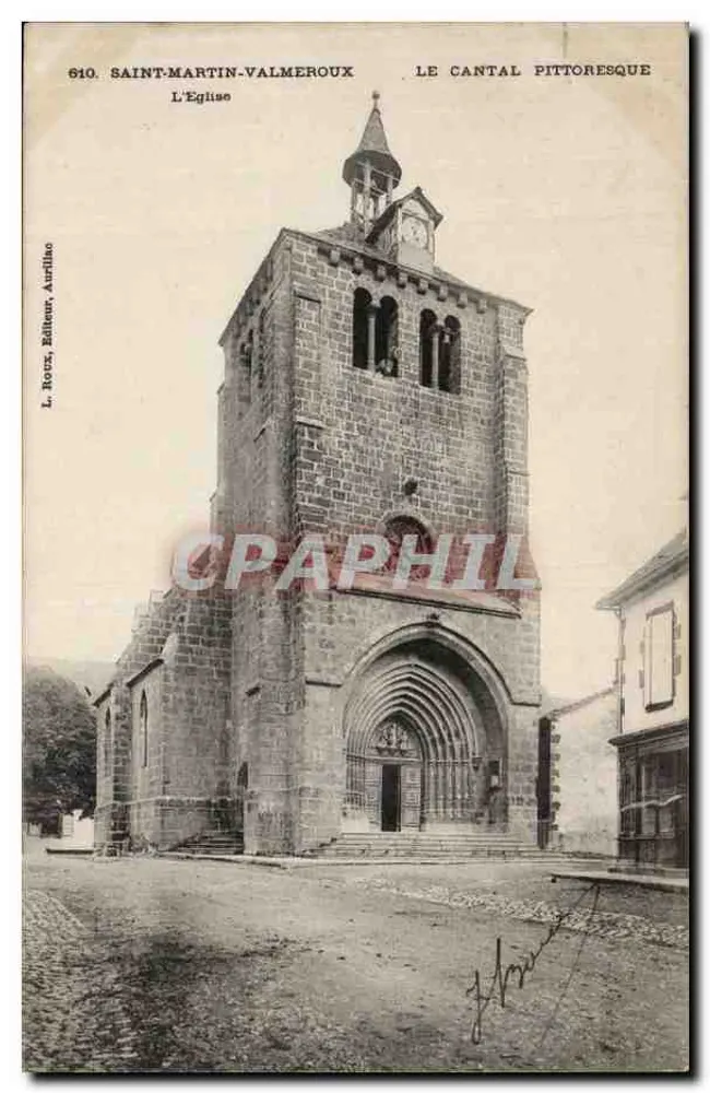 Saint-Martin-Valmeroux — La Chiesa — L. Roux, Editore Aurillac - Recto