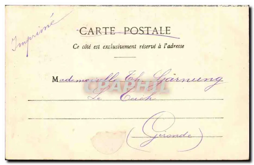 Reims - Estátua de Drouet d'Erlon — editor Mariette, n° 317.03 - Verso