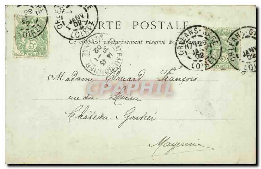 Orléans — O Mail — ND Fotografia durante a feira, sob as árvores de achega do lado das batatas - Verso