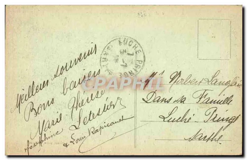 Aigné (Sarthe) — « La Houltière » — editor desconhecido, n°3 - Verso