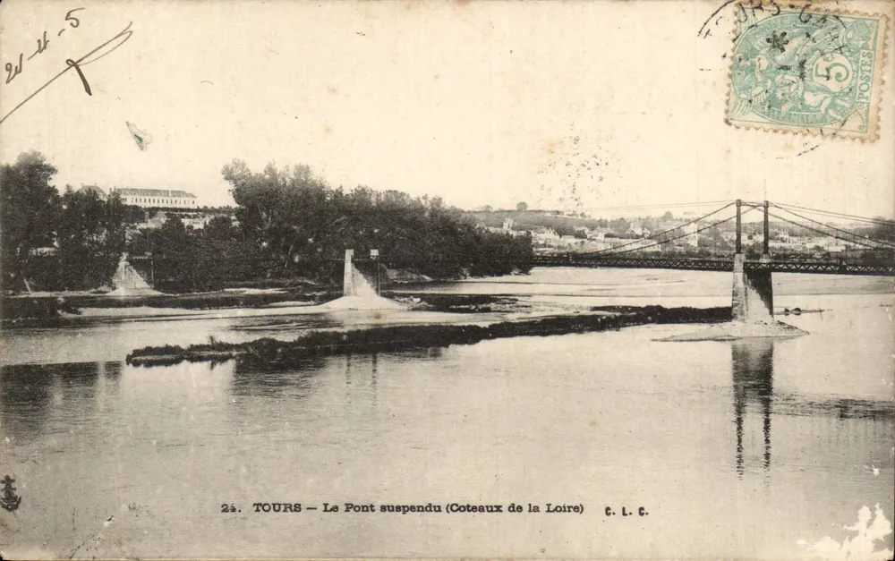 TOURS — Le Pont suspendu (Coteaux de la Loire) — C. L. C. - Vorderseite