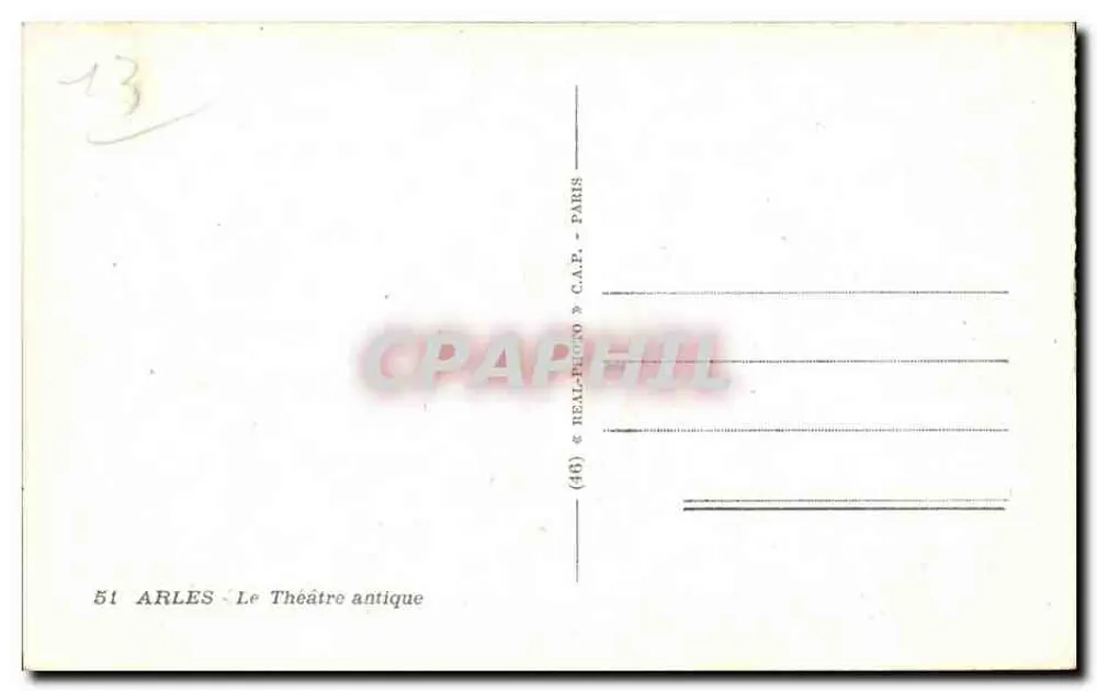 Arles — O Teatro Antigo — C.A.P. — Paris - Verso