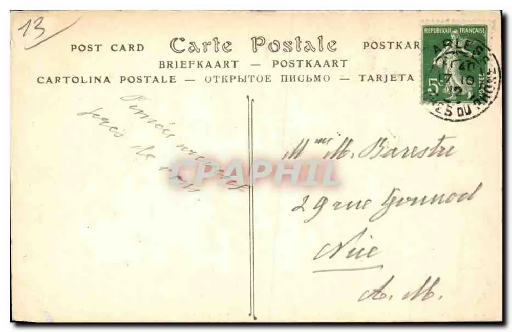 De Alyscamps, Merovingisch graf — Arles — ND Fot. - Achterkant
