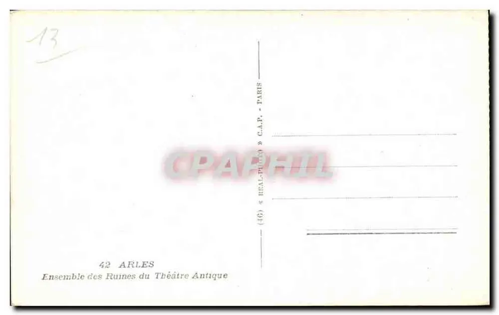 Arles — Ruinen des antiken Theaters — Verlag REAL-PHIL, Nr. 42 - Rückseite