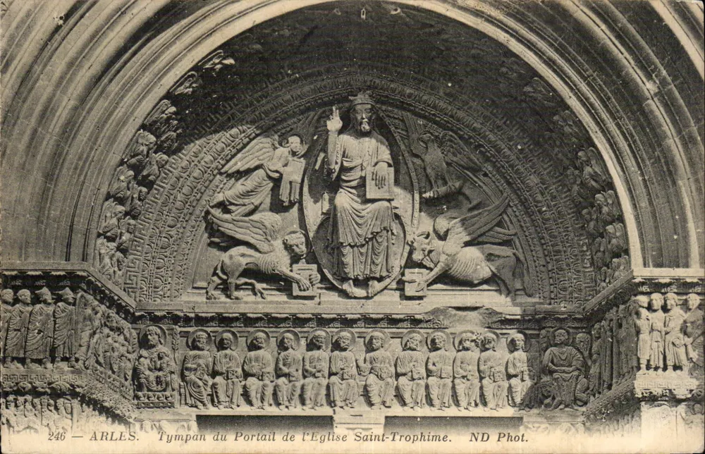 Arles — Tympan des Portals der Kirche Saint-Trophime — ND Phot. - Vorderseite