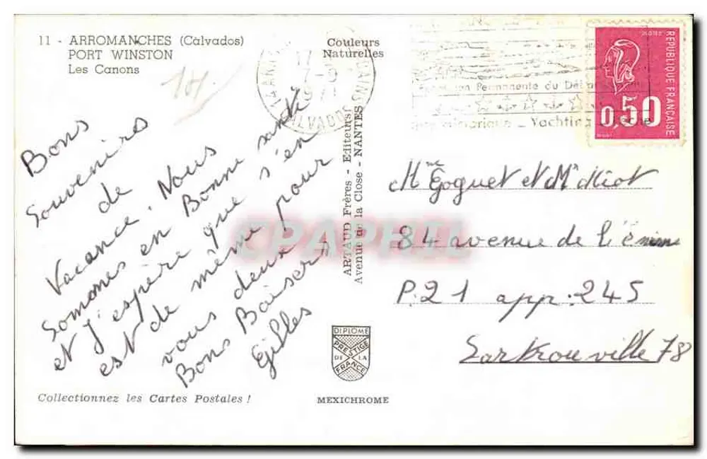 Arromanches - Port Winston — Os Canhões — Artaud Frères - Editores - Verso