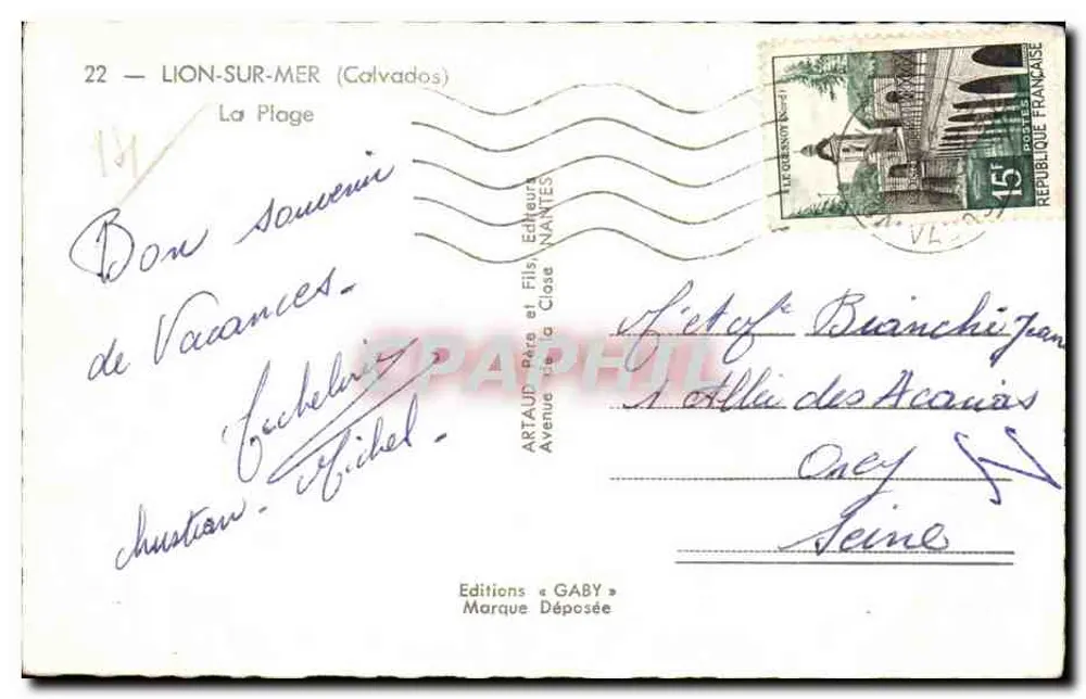 Lion-sur-Mer — A Praia — Edições Gaby - Verso