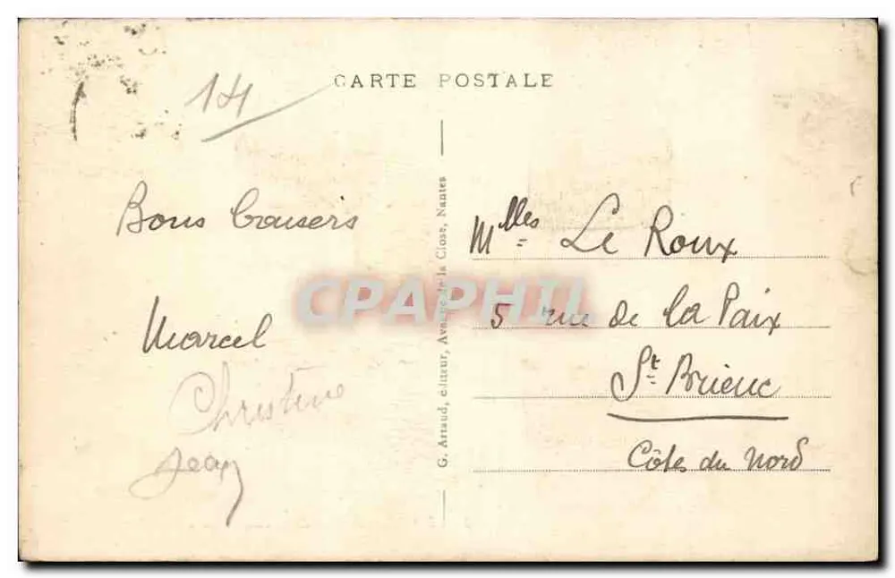 Lisieux — Vista da Place Thiers — G. Arraud, editor - Verso