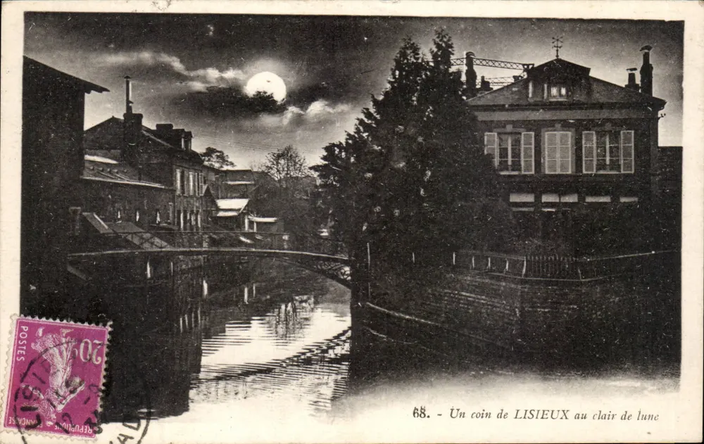 Lisieux — Um canto de LISIEUX sob a luz da lua — G. Artaud, editor, Nantes - Frente