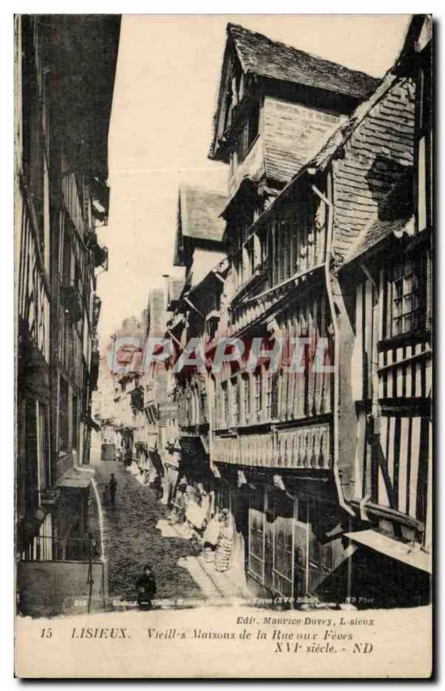 Lisieux. Alte Häuser der Rue aux Fées - 17. Jahrhundert - Édit. Maurice Duvrey, Lisieux - Vorderseite