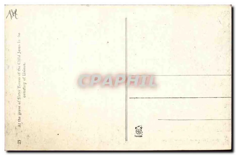 Vor dem Grab der Schwester Thérèse des Kindes Jesu — Verlag: NAPOLÉON, Nr. 25 - Rückseite