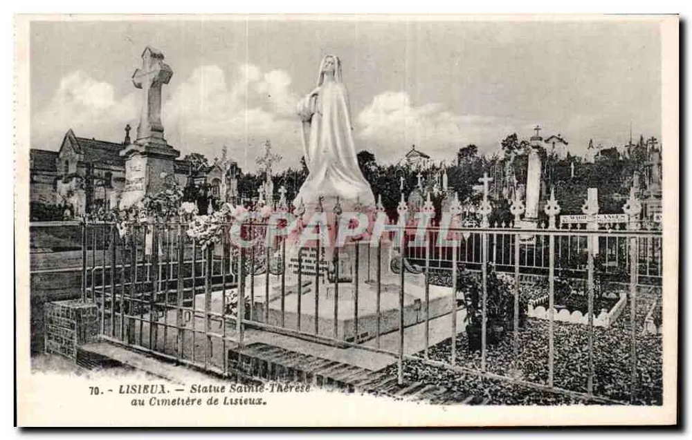 Lisieux — Statue der hl. Thérèse im Friedhof von Lisieux — Artland, Verlag von la Closse - Nantes - Vorderseite