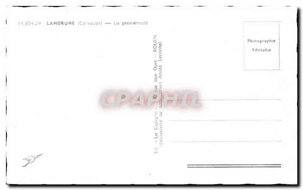 Langrune (Cotavados) — A passeio — Edição André Leconte - Verso