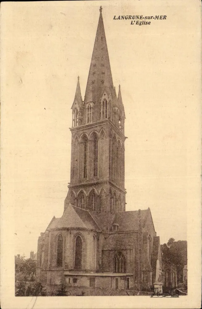 Langrune-sur-Mer — Katedra — Wydawca J. C. Lefebvre, nr 144 - Awers