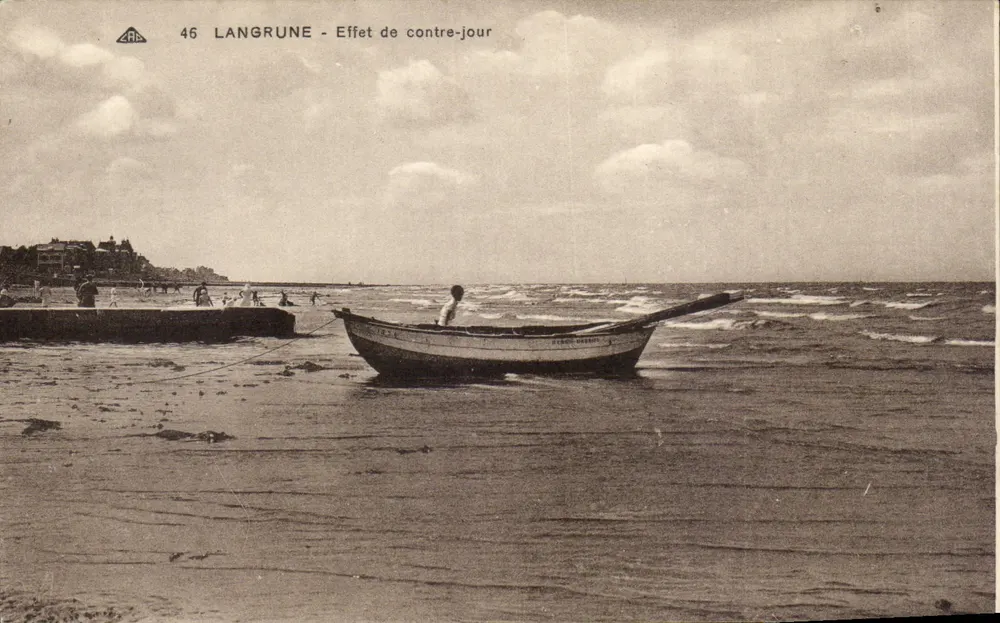 Langrune - Efeito de contraluz — editor Bilhete postal antigo - Frente