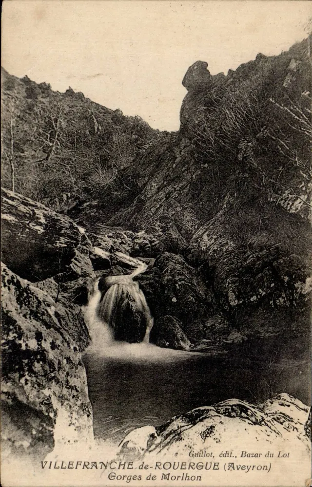 Gorges de Morlhon — Villefranche-de-Rouergue (Aveyron) — Guillot, editore, Bazar du Lot - Recto
