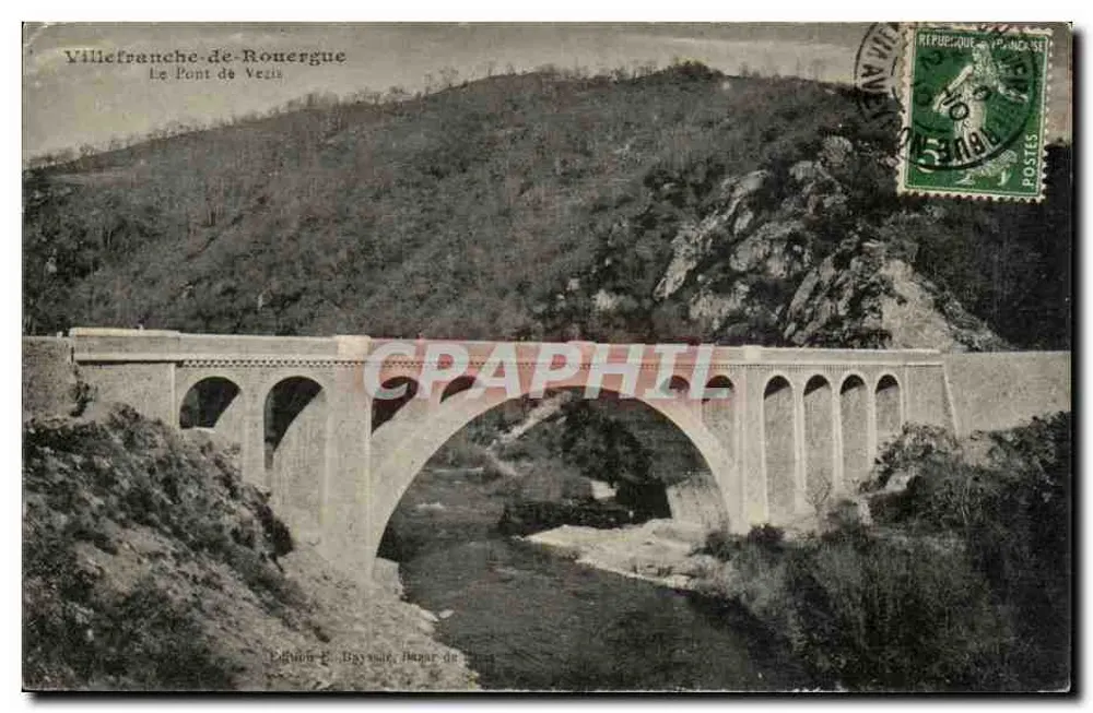 Villefranche de Rouergue — Le Pont de Vézis — Édition F. Bayonne, Haute-Garonne - Vorderseite