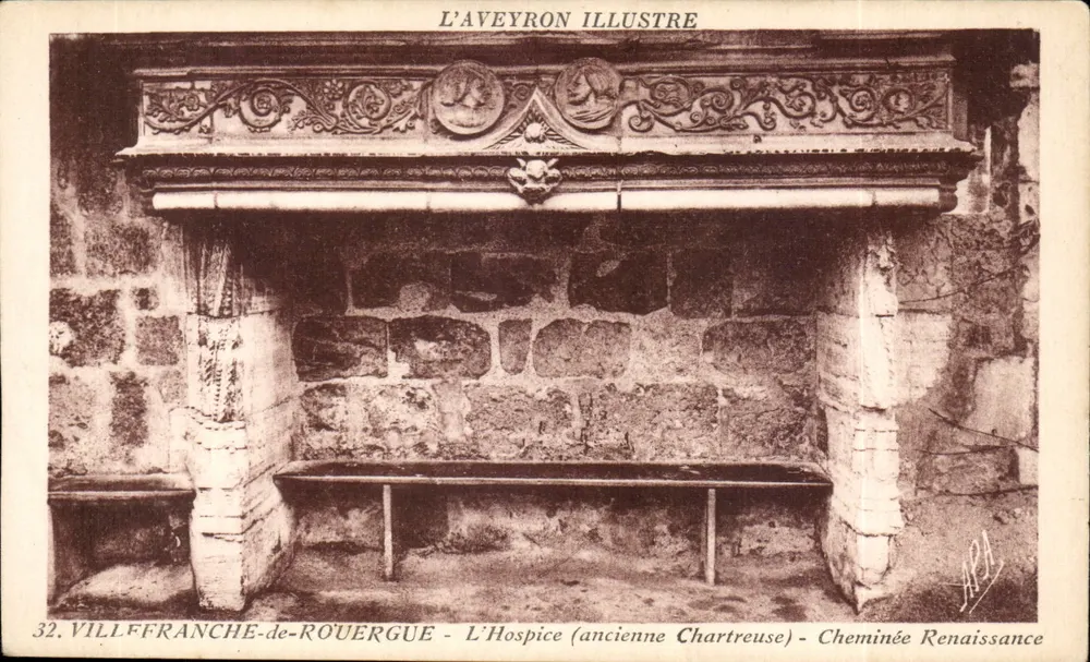 Villfranche-de-Rouergue — Das Hospiz (ehemaliges Kartäuserkloster) — Renaissance-Kamin — L'Aveyron Illustre, n°32 - Vorderseite
