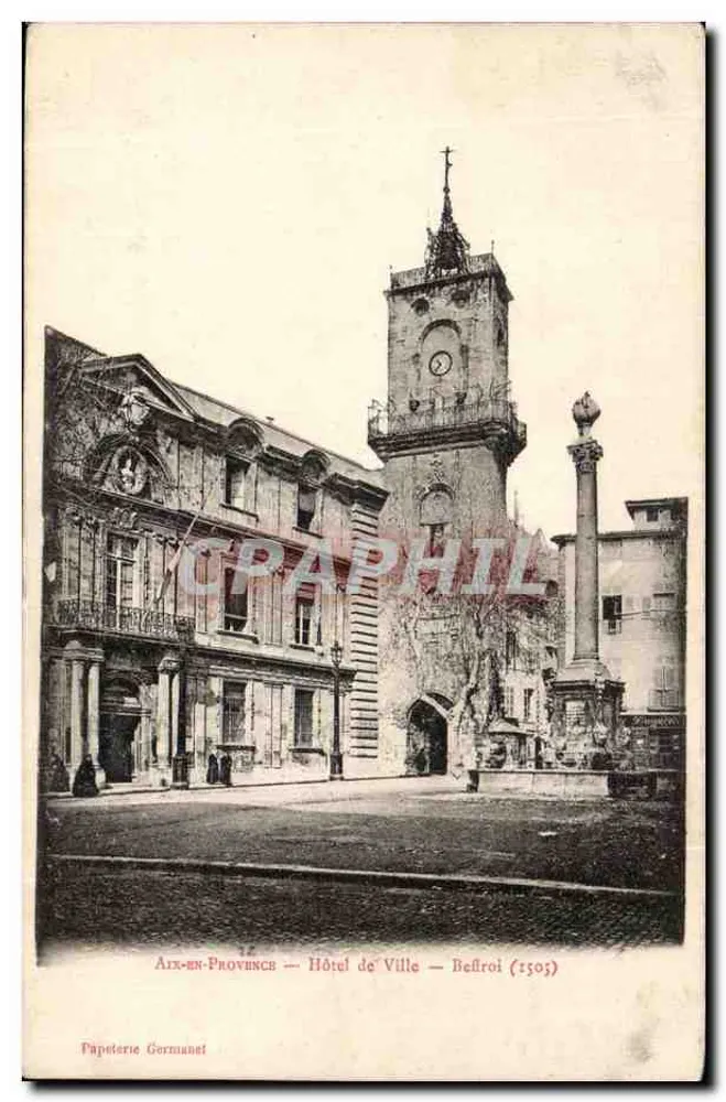 Aix-en-Provence — Rathaus — Glockenturm (1503) - Vorderseite