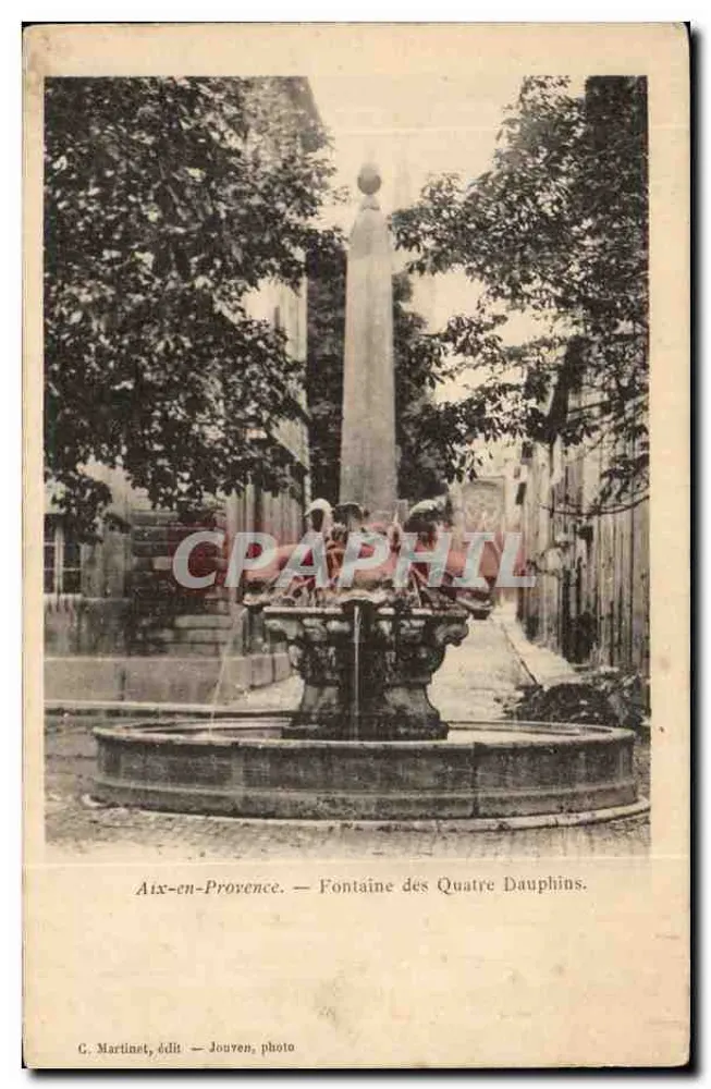 Aix-en-Provence — Fontäne der vier Delfine — G. Martlinet, Verlag — Jouven, Foto - Vorderseite