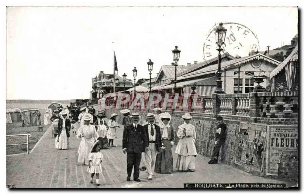 Houlgate - Die Strandpromenade, nahe dem Casino — Verlag Rytaille Fleurs, Nr. 6 - Vorderseite