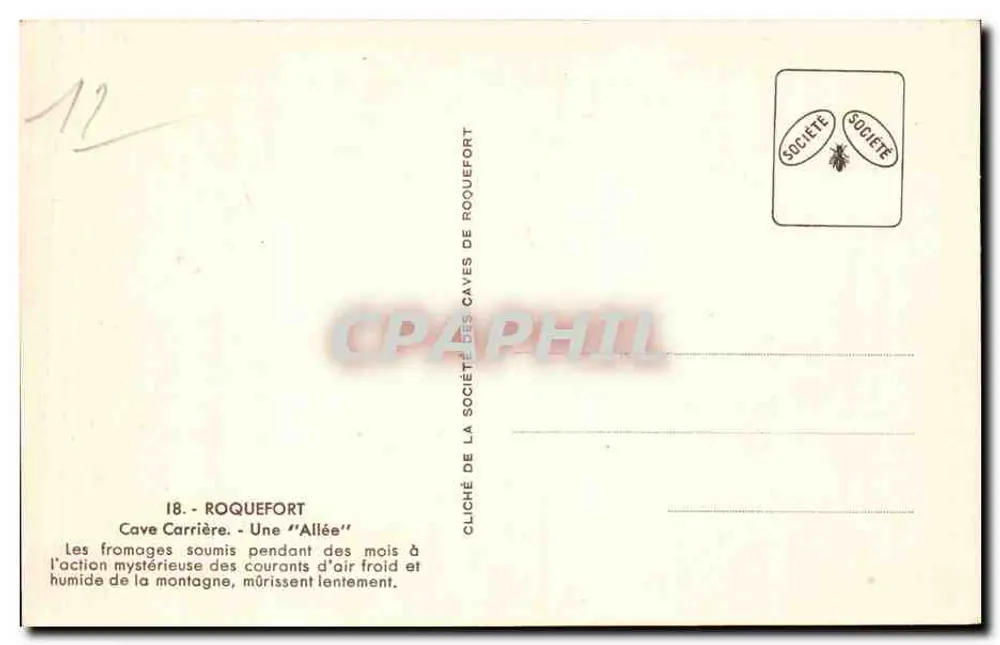 Cave Carrière — Roquefort — Société des Caves de Roquefort - Rückseite