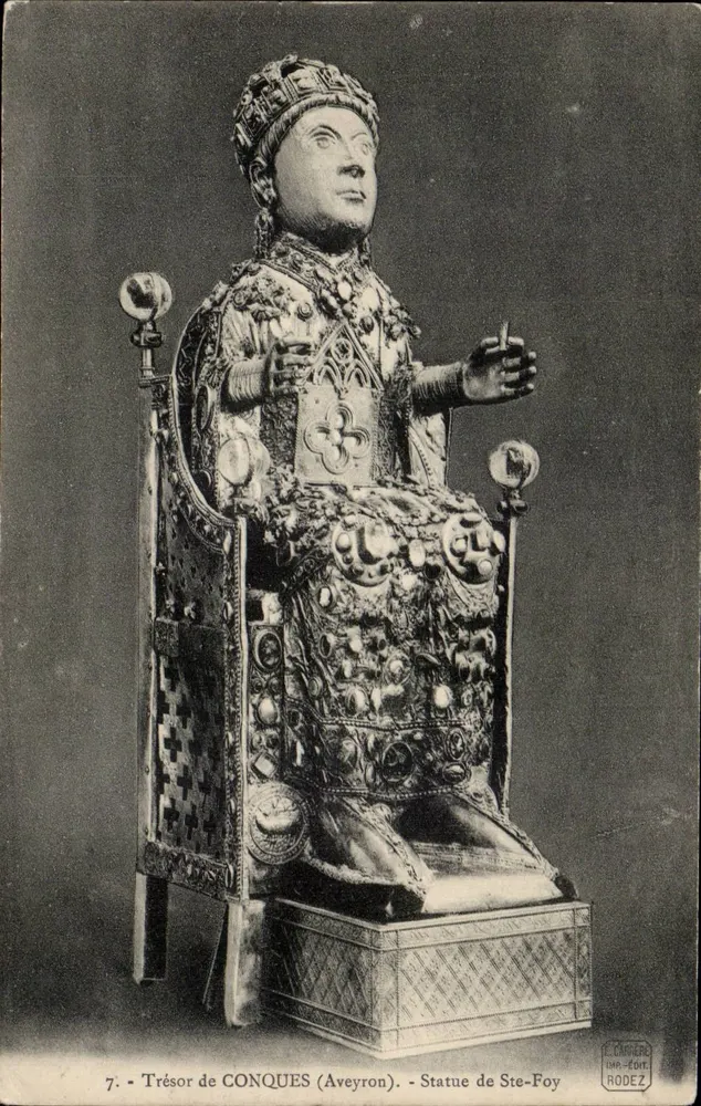 Skarbiec w Conques (Aveyron) — Statua św. Foy — Wydawca: C. Camere, Rodez - Awers