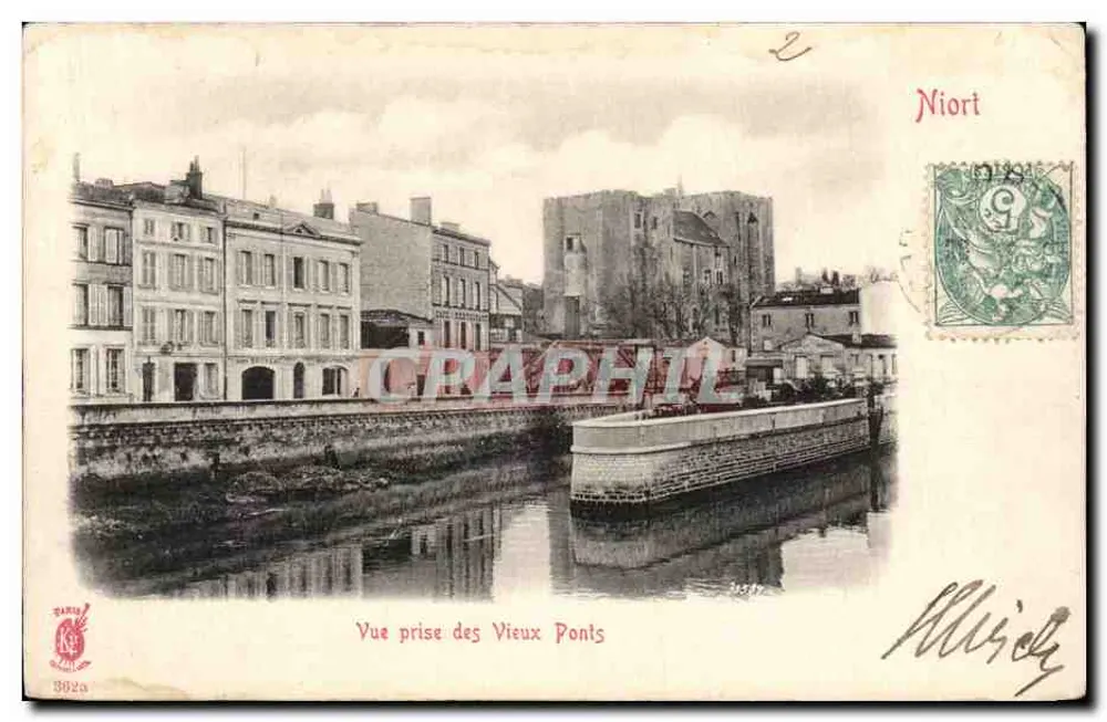 Ansicht der alten Brücken — Niort — Verlag Paris, Nr. 392a - Vorderseite