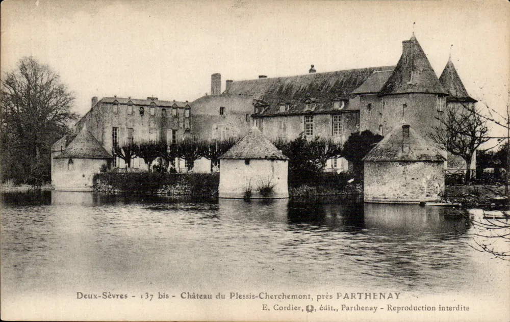 Castelo de Plessis-Cherchemont — perto de Parthenay — E. Cordier, editor, Parthenay - Frente