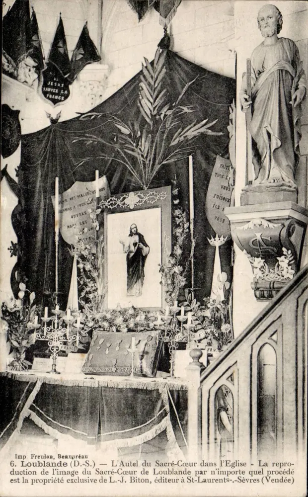 Der Altar des Heiligen Herzens in der Kirche von Loublande — Imp. Freulon, Beaupréau — Nr. 6 - Vorderseite