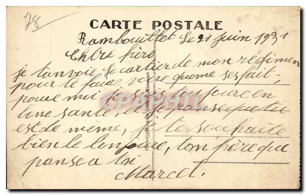 Rambouillet — Viertel der Vénerie - 4. Husaren. D.D. - Rückseite