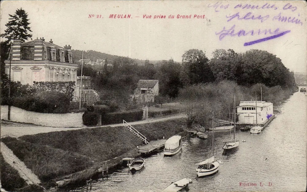 Meulan — Ansicht vom Grand Pont — Edition L. D. n°21 - Vorderseite
