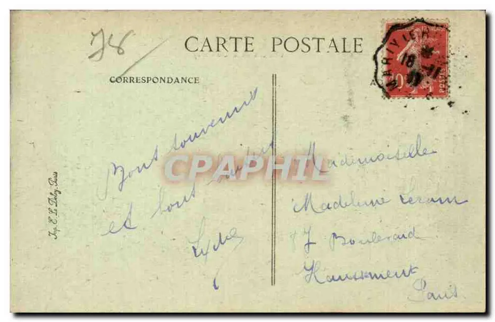 Louveciennes — Schloss der Du Barry — unbekannter Verleger, Nr. 15 - Rückseite