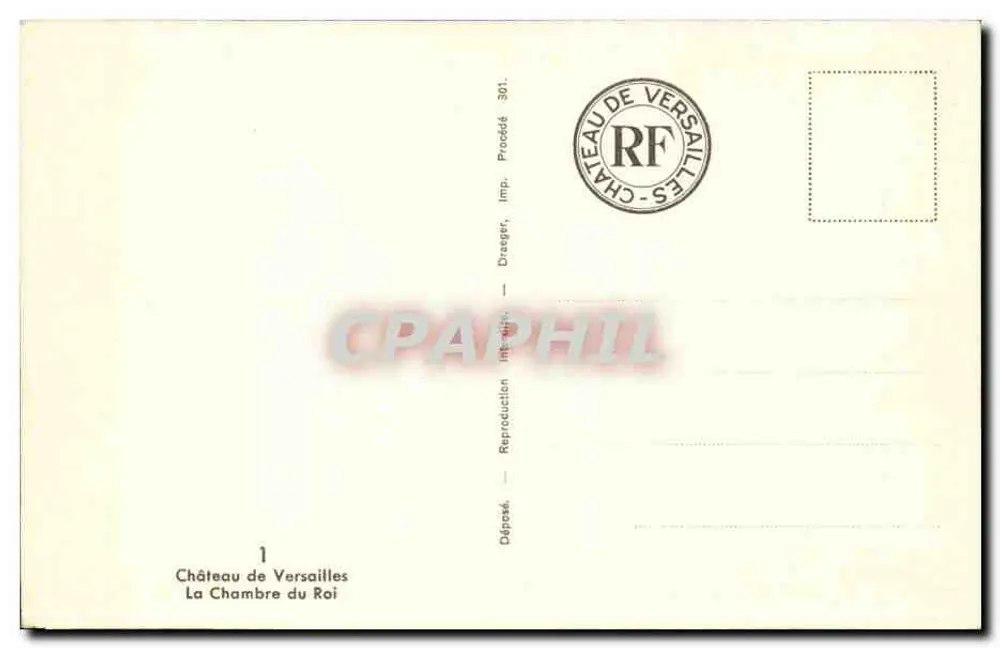 Castelo de Versalhes — A Câmara do Rei — Editor Draeger - Verso