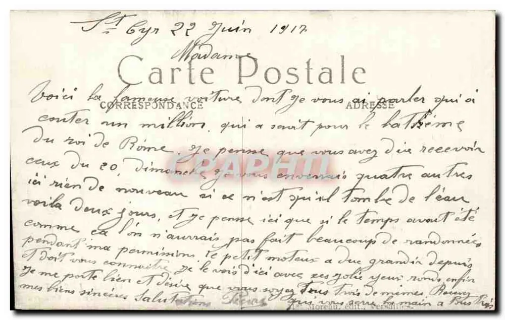 Versailles — Trianon — Museu das Carros - Verso