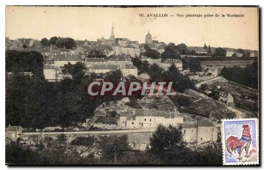 Avallon — Allgemeiner Blick von der Morlande — unbekannter Verleger, Nr. 60 - Vorderseite