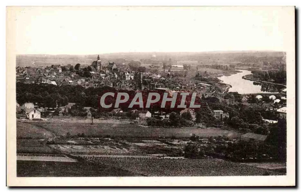 Joigny — Panorama over de Vièze — C° des Arts Photomécaniques, Parijs - Voorkant
