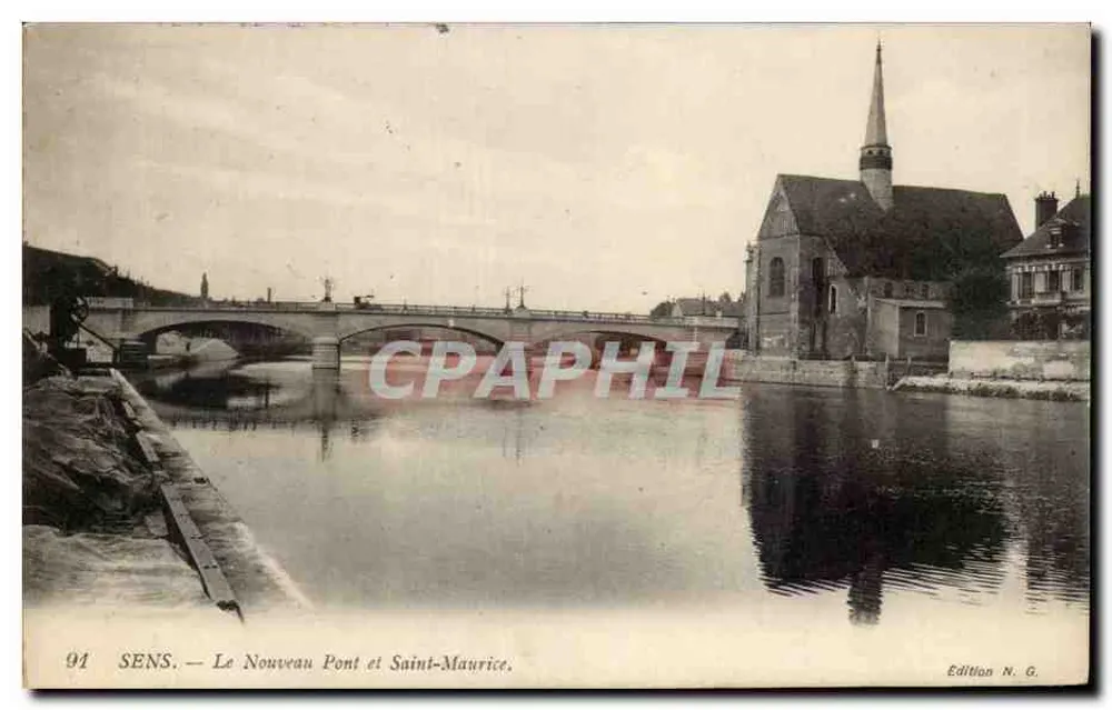 Sens — Der Neue Brücke und Saint-Maurice — Edition N. G. - Vorderseite