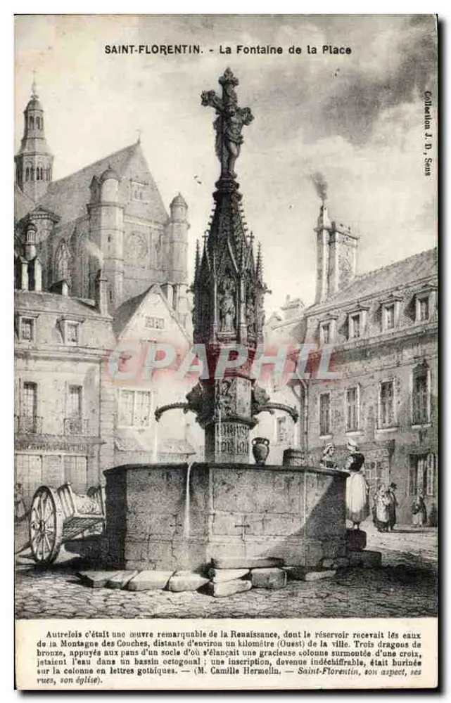 Saint-Florentin — Die Fontaine der Place — Sammlung J.D. Sours - Vorderseite