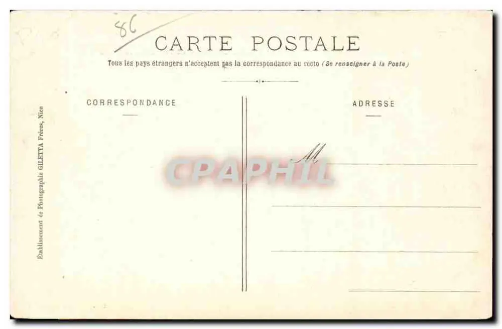 Menton — Die Neuen Gärten und die Berge — Édition Giletta, Nizza - Rückseite