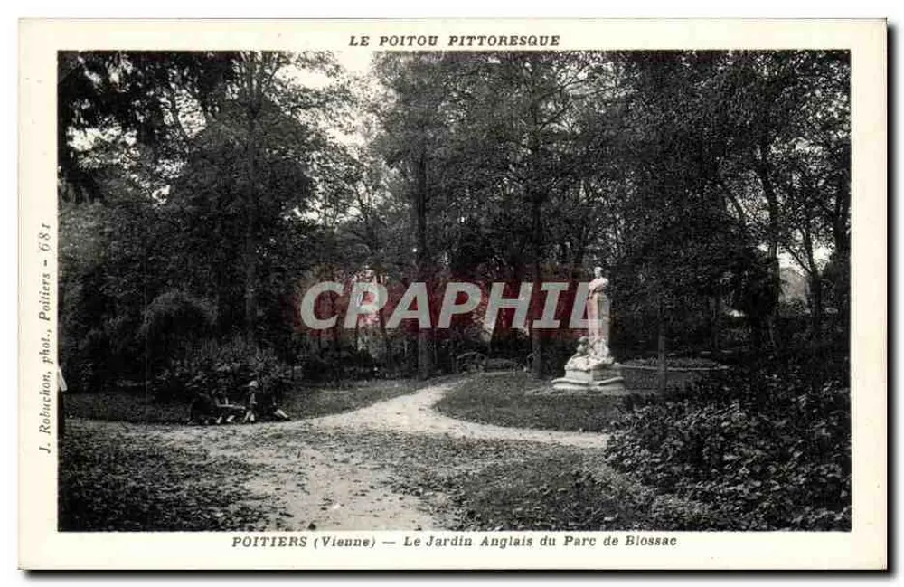 Poitiers (Vienne) — Der englische Garten im Park von Blossac — J. Robuchon, phot. — 681 - Vorderseite