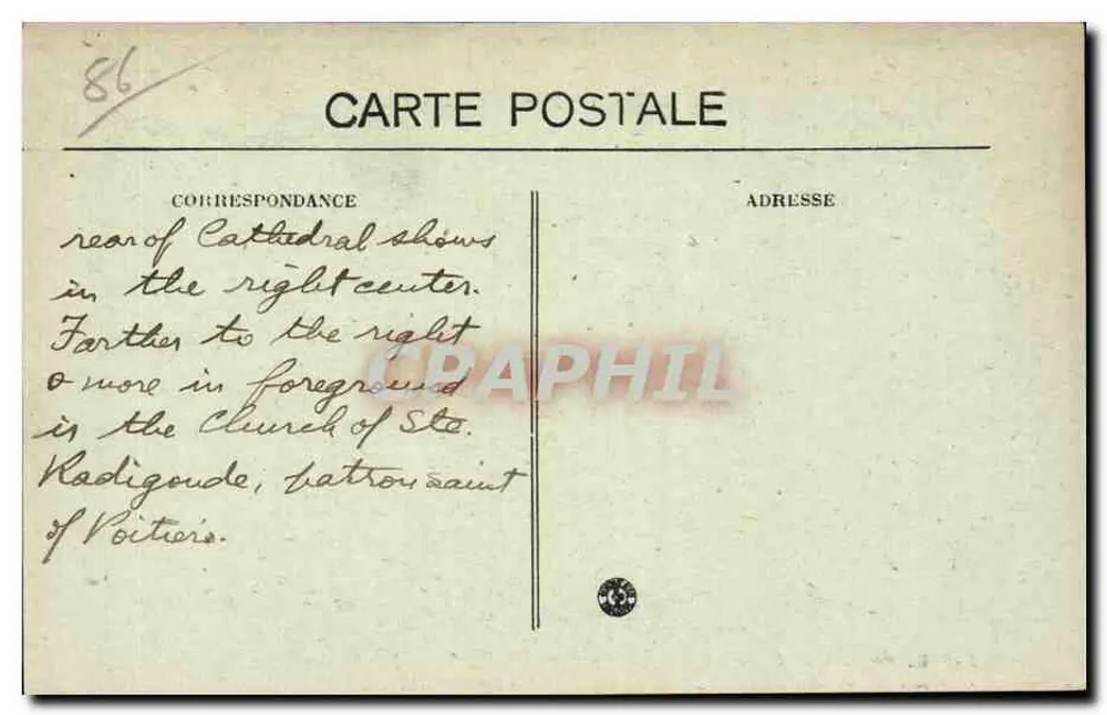 Poitiers — Vista Geral — J. B. Raymond, foto Poitiers - Verso