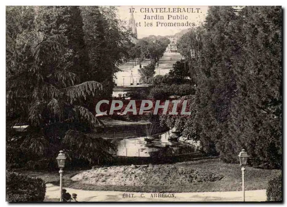 Châtellerault — Öffentlicher Garten und Promenaden — Verlag C. Arregon - Vorderseite